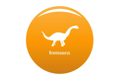 Brontosaurus icon vector orange