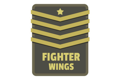 Fighter wings icon logo, flat style