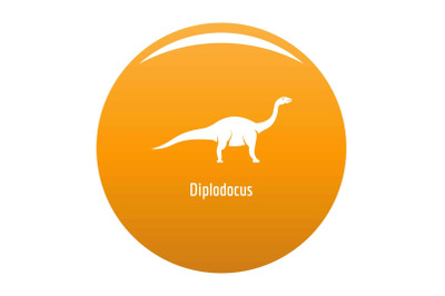 Diplodocus icon vector orange