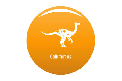 Gallimimus icon vector orange