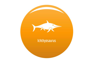 Ichthyosaurus icon vector orange