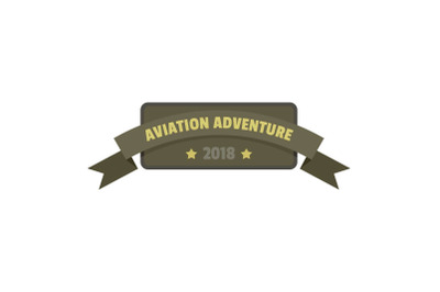 Aviation adventure 2018 icon logo, flat style