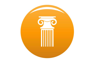 Decorative column icon vector orange