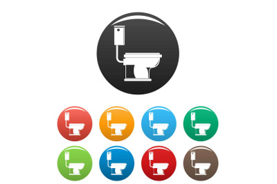 Toilet icons set color vector