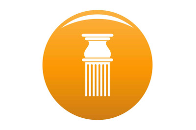 Classical column icon vector orange