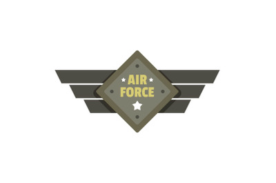 Air force icon logo, flat style