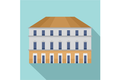 Milan building icon, flat style