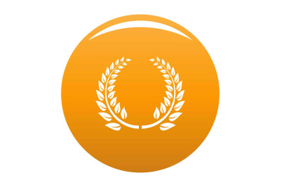 Floral wreath icon vector orange