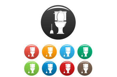 Comfort toilet icons set color vector