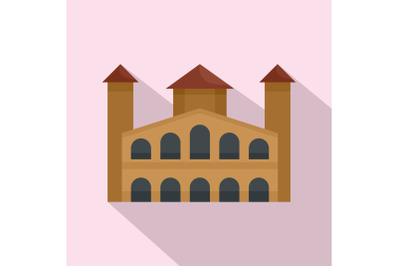 Hystorical building icon, flat style