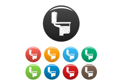 Toilet equipment icons set color vector