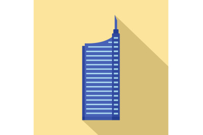 Sky building icon, flat style