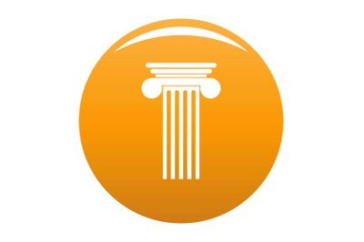 Polyhedral column icon vector orange