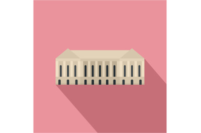 Parliament building icon, flat style