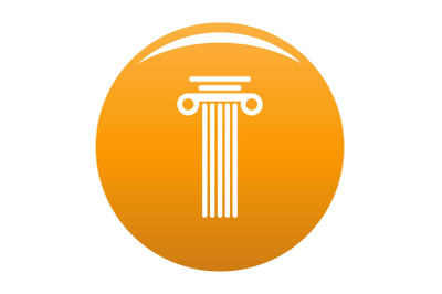 Square column icon vector orange