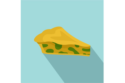 Spinach cake icon, flat style