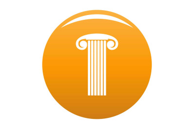 Marble column icon vector orange