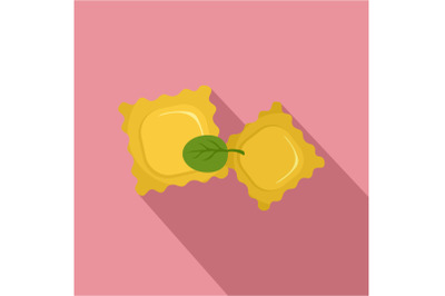 Spinach biscuits icon, flat style