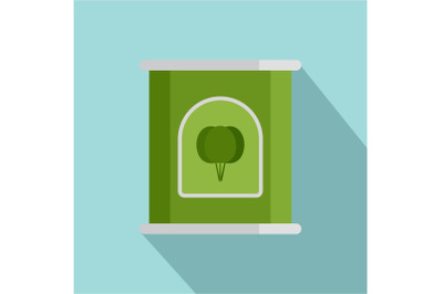 Spinach tin icon, flat style