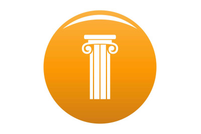 French column icon vector orange