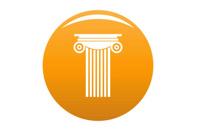 Reinforced concrete column icon vector orange