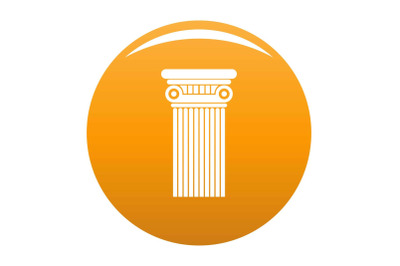 Architectural column icon vector orange