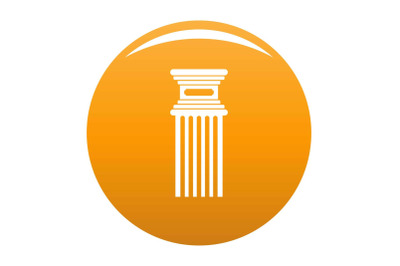 Antique column icon vector orange