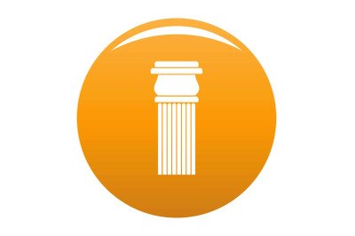 Stone column icon vector orange
