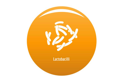 Lactobacilli icon vector orange