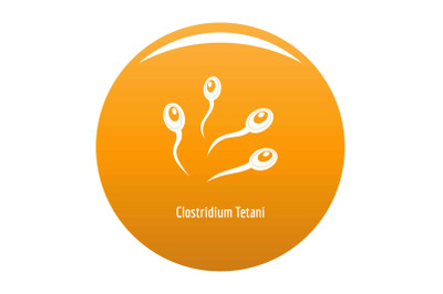 Clostridium tetani icon vector orange