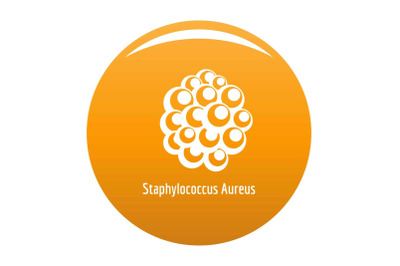 Staphylococcus aureus icon vector orange