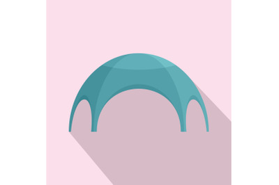 Festive tent icon, flat style