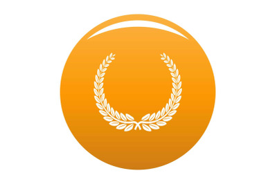 Leader wreath icon vector orange