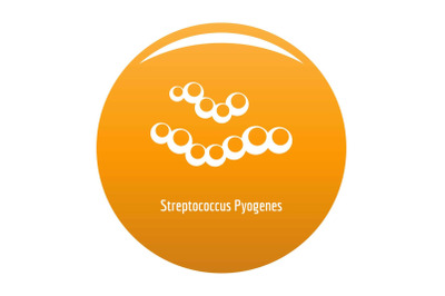 Streptococcus pyogenes icon vector orange