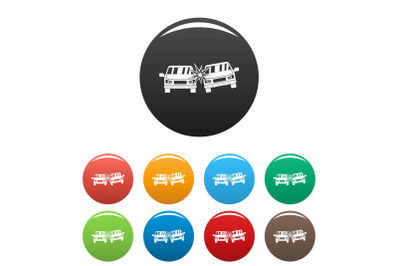 Boom car icons set color vector