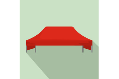 Red tent icon, flat style