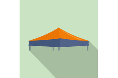 Blue orange big tent icon, flat style