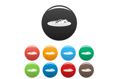 Sinking car icons set color vector