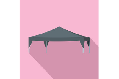 Commercial tent icon, flat style