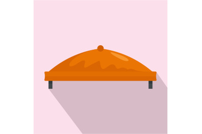 Round outdoor tent icon, flat style