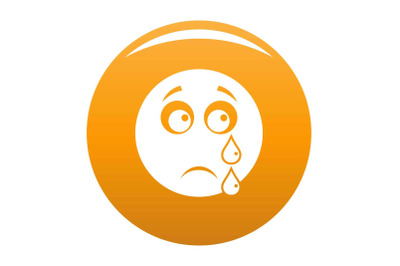 Cry smile icon vector orange