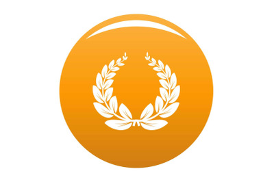 Leaf wreath icon vector orange