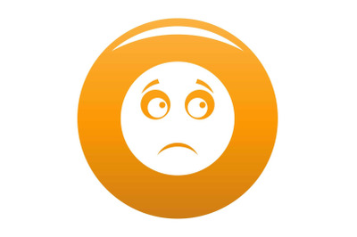 Sad smile icon vector orange