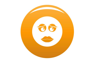 Girl smile icon vector orange