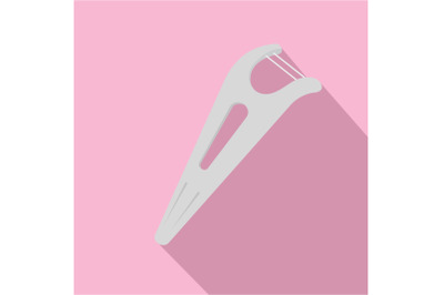 Dental floss icon, flat style