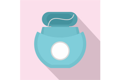 Tooth floss icon, flat style