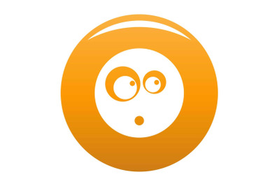 Surprised smile icon vector orange