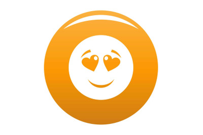 Love smile icon vector orange