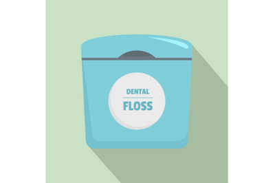 Dental floss box icon, flat style