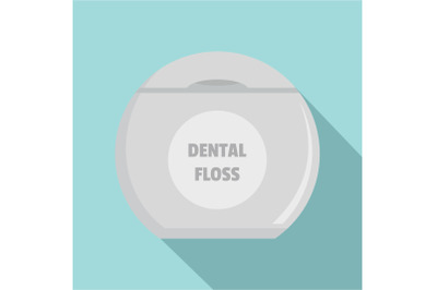 New dental floss icon, flat style